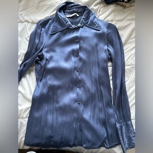 blue zara shirt